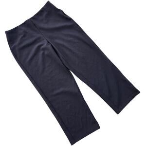 By Design Women Black Rayon Classic Cropped Straight Leg Pants Size XL